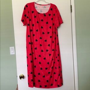 Red and Black Heart Nightgown